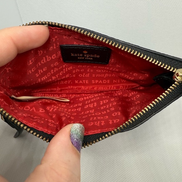 Kate Spade Black Polka Dot Storybook Lining Wristlet - Picture 4 of 4